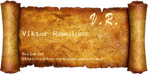 Viktor Romulusz névjegykártya
